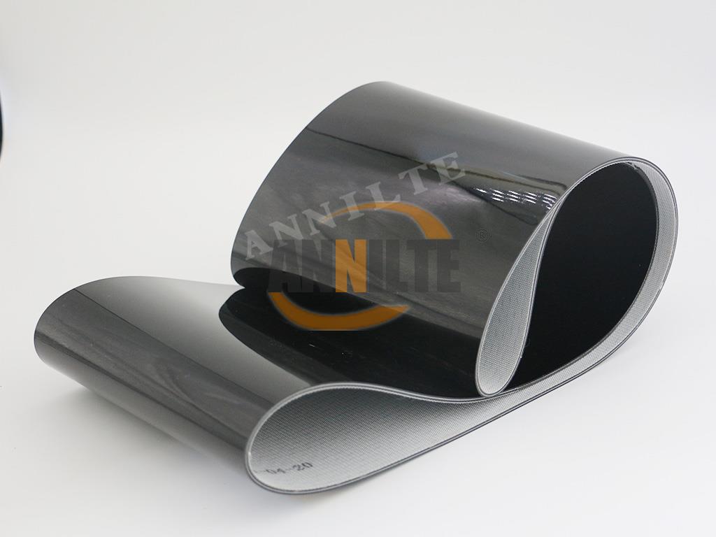 垃圾分选设备输送带_智能垃圾传送带黑色pvc输送带