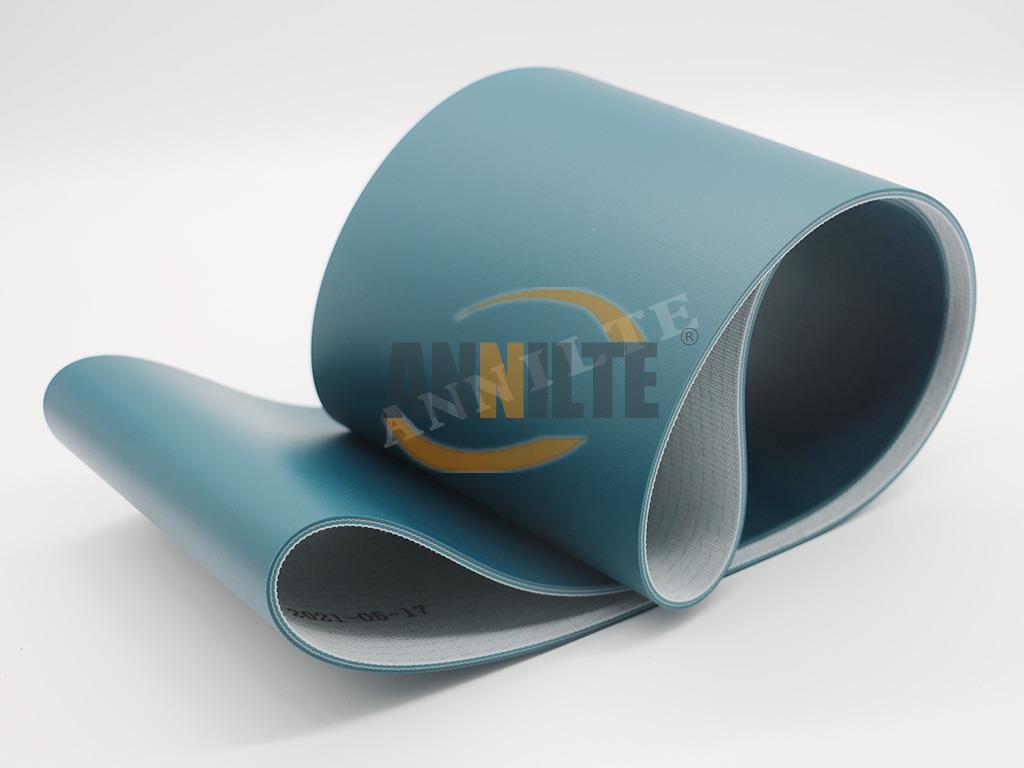 垃圾分选设备输送带_智能垃圾传送带墨绿色PVC输送带